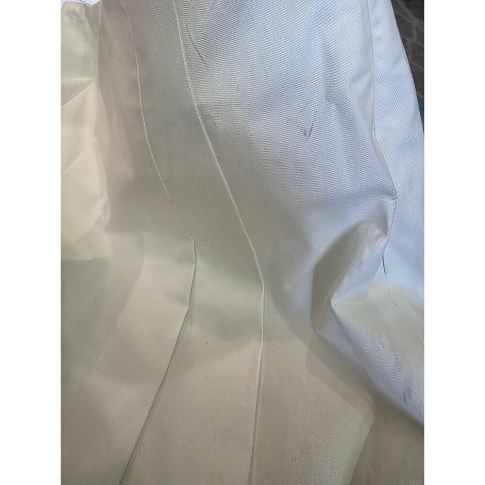 ETRO Italy White A-Line Pleated Skirt Size 36 US 2 Formal Midi Cotton Blend - Picture 6 of 7